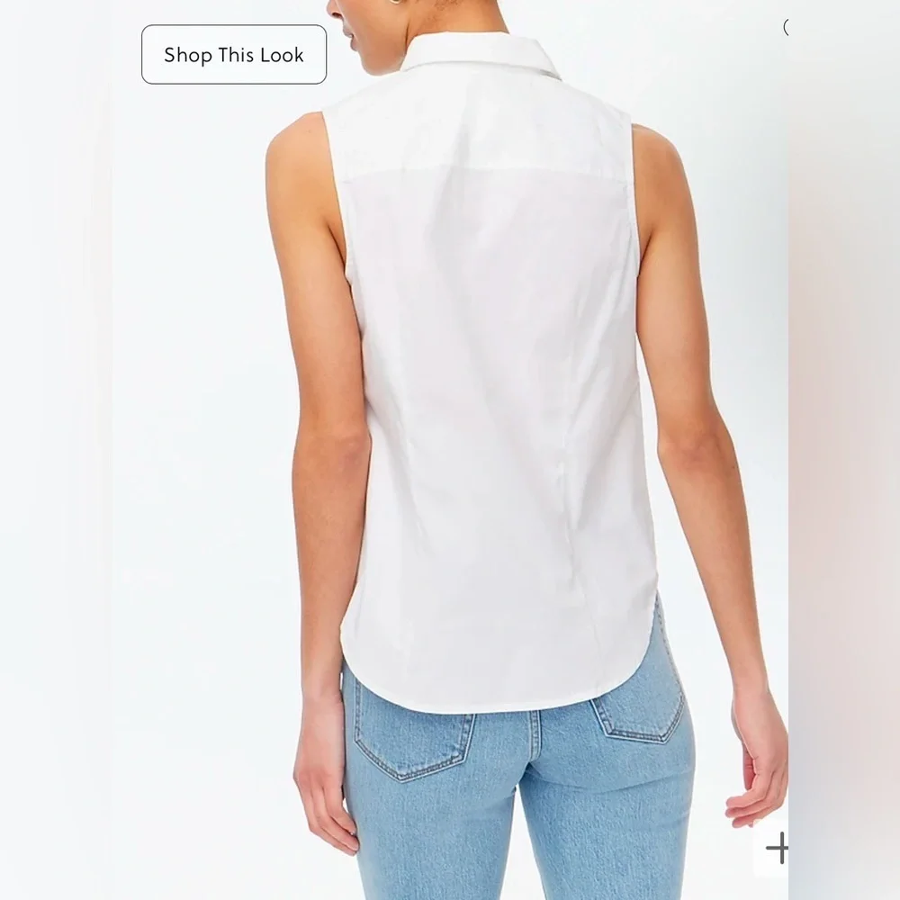 J crew Sleeveless cotton poplin shirt in signature fit 3X